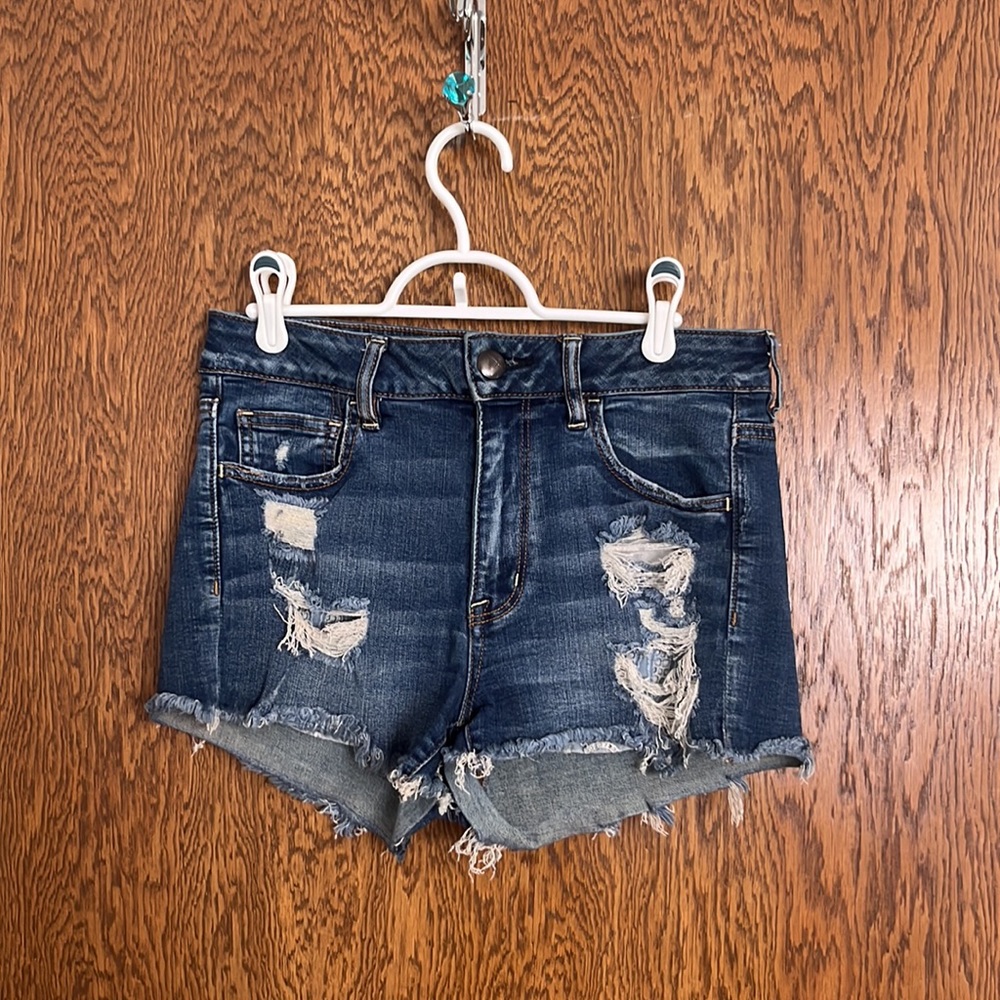 ❌ SOLD ❌ American Eagle Stretch Denim Jean shorts - AE hi-rise shorts - Picture 9 of 9